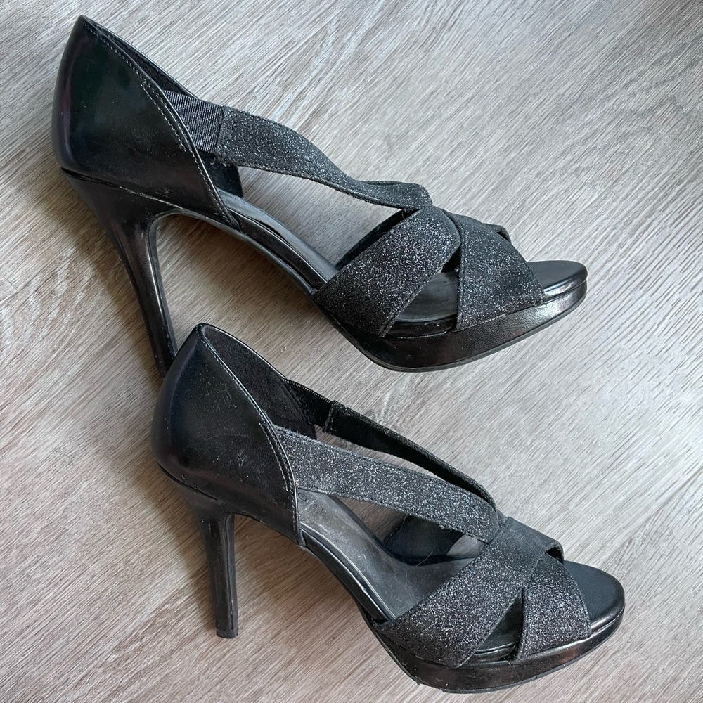 Black Strappy sparkly heels